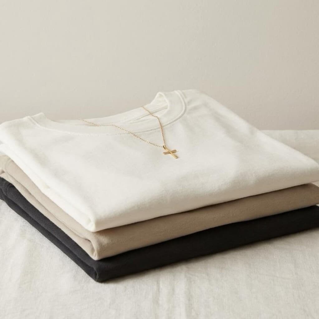 Camiseta Paz & Bem — detalhe