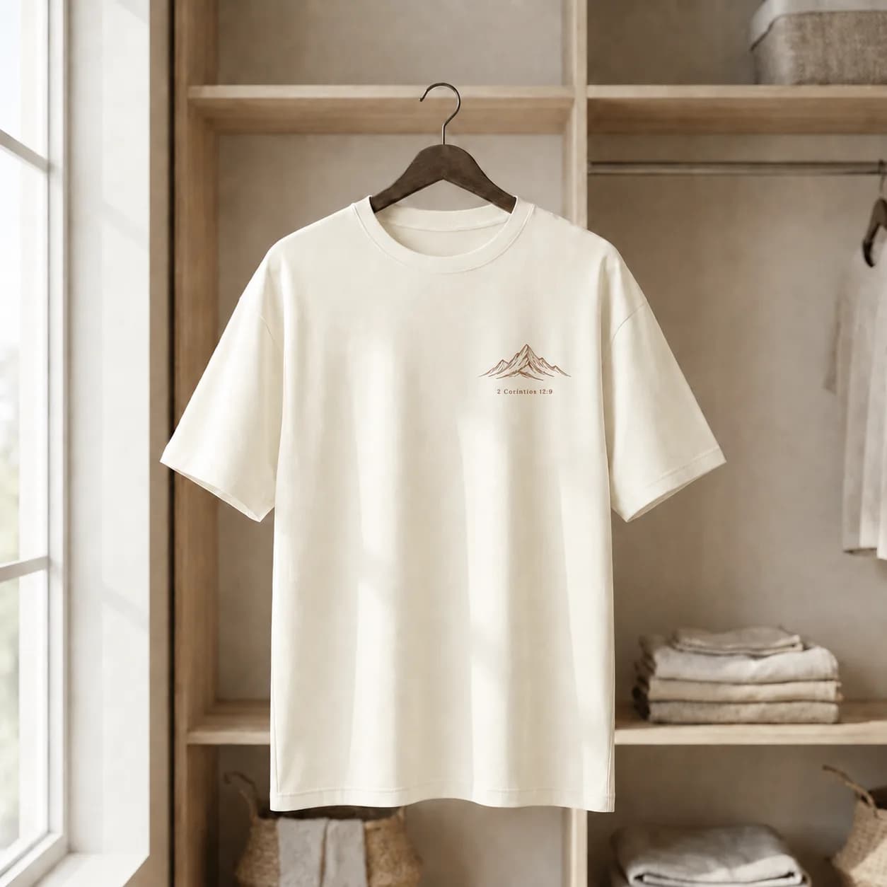 Camiseta A Graça me Sustém — detalhe