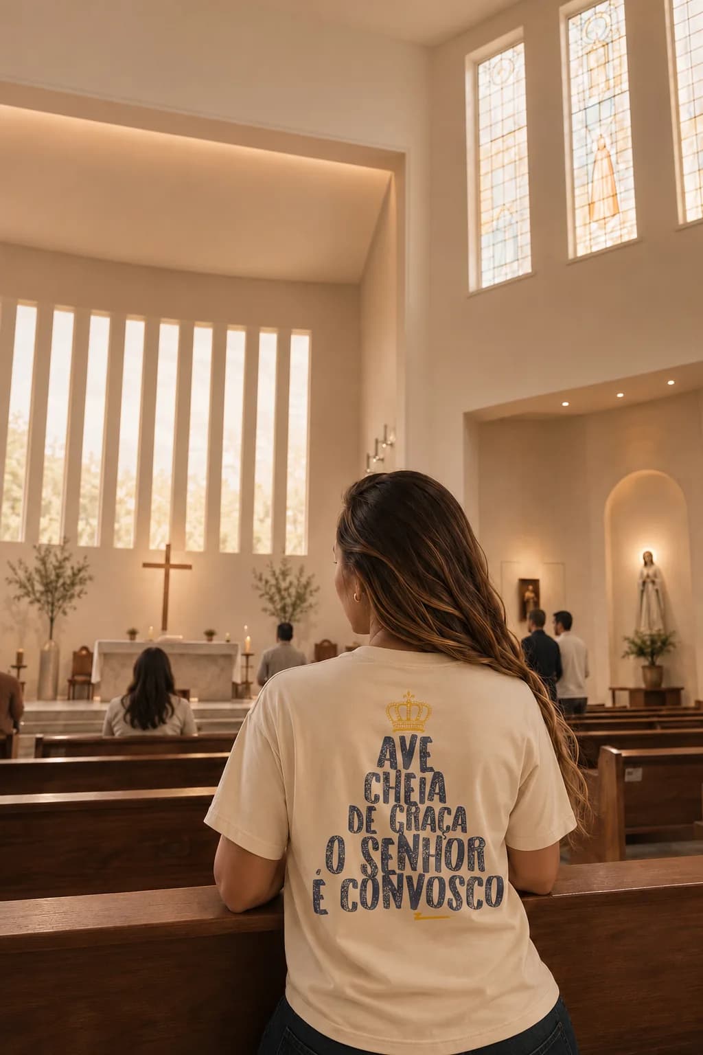 Camiseta Ave Cheia de Graça — foto 7